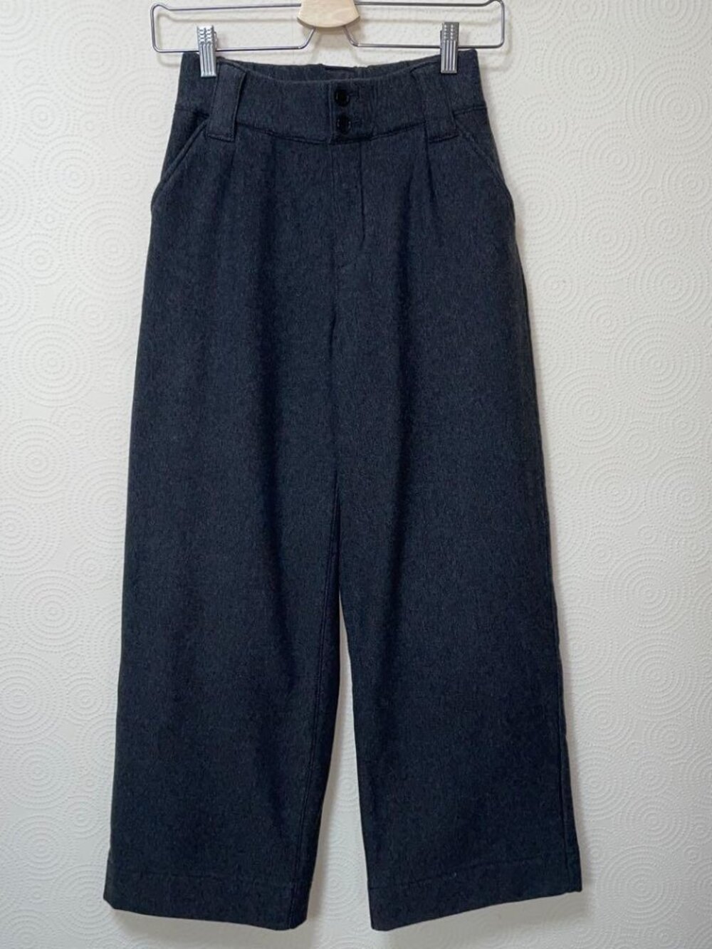 Yagea Dark Gray Wide Leg Pants with Buttons